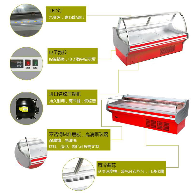 供應廠家綠色環保鮮肉冷藏保鮮櫃