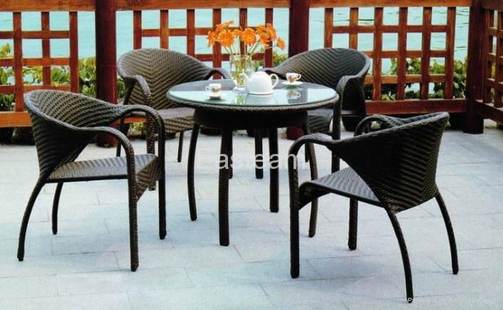 Garden furniture wicker dinng set  2