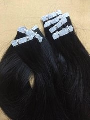 Standard Quality Tape Hair Extensions Straight Natural Black Color 60cm