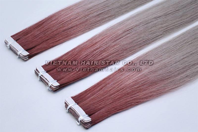 Standard Quality Tape Hair Extensions Straight Natural Black Color 60cm 3