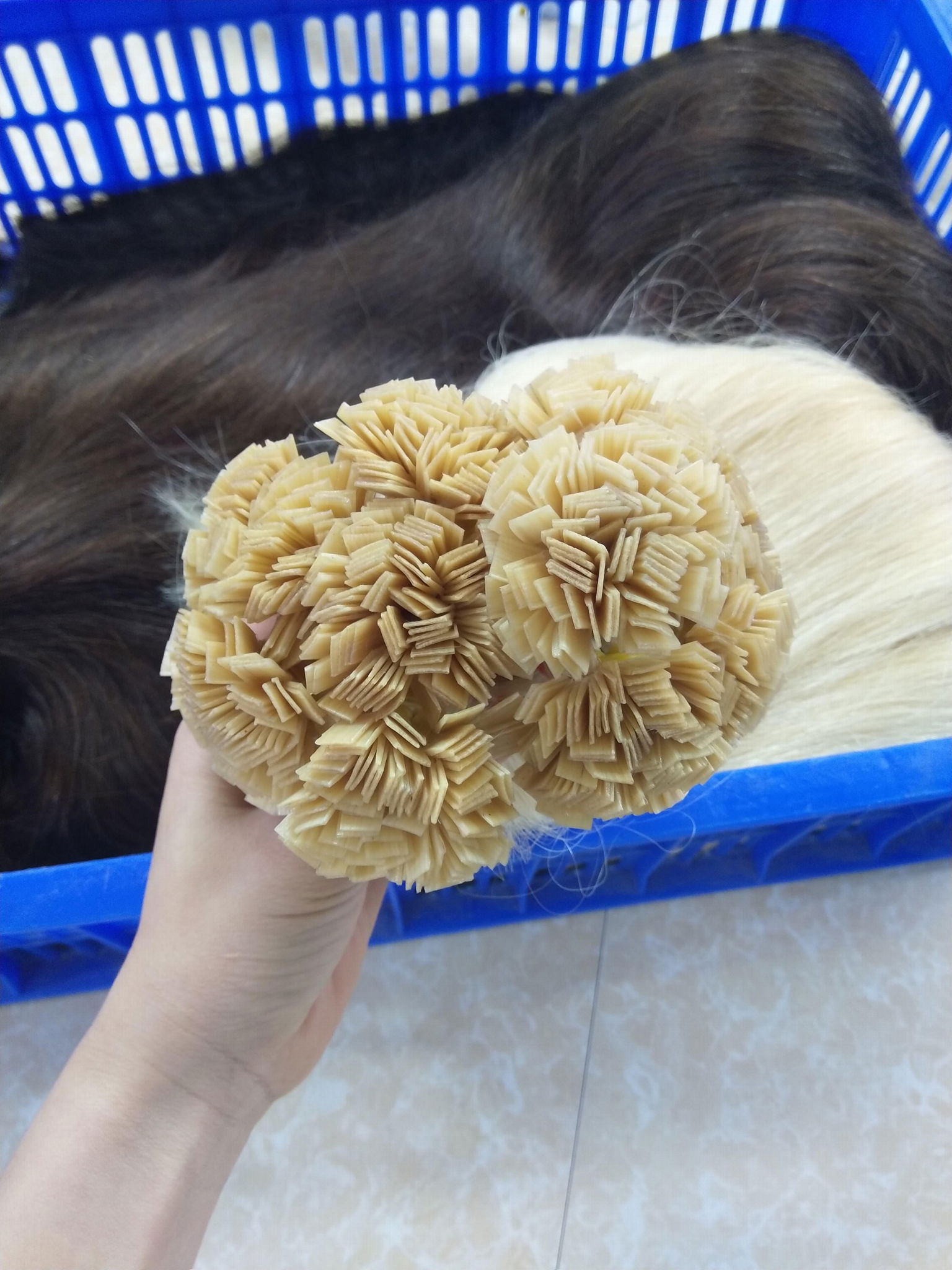 Flat-tip Blonde Best Price Best Quality Straight Vietnamese Remy Hair 55cm 5