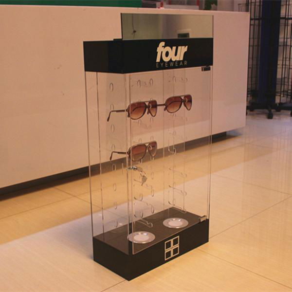 lockable sunglass rack acrylic optical display rack with led lighting 2