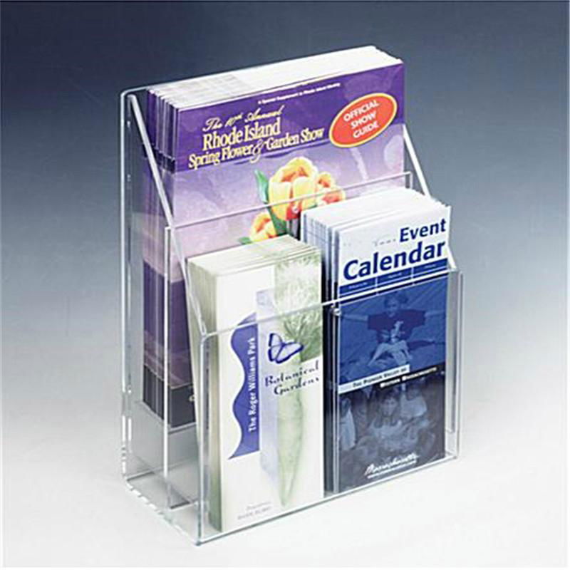 Custom  Acrylic magazine Holder Clear magzaine display 