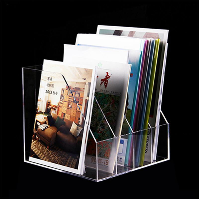Custom Acrylic magazine Holder Clear magzaine display wlz035 XYH