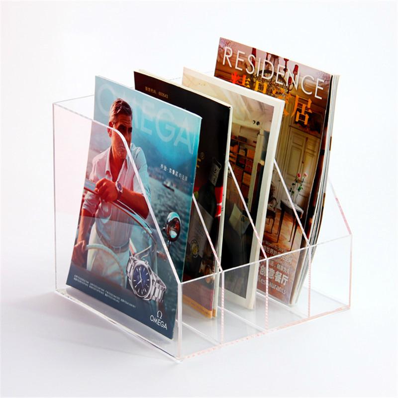 Custom  Acrylic magazine Holder Clear magzaine display  4