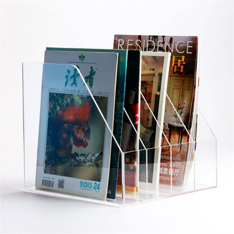 Custom  Acrylic magazine Holder Clear magzaine display  5