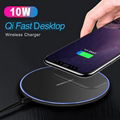 10W Qi Wireless Charger Pad Metal Charging Dock For iPhone X XS Samsung S10+