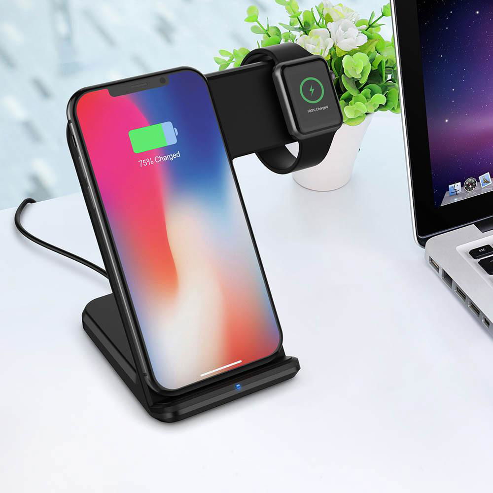 2 in1 Fast Wireless Charger Stand,Charging Station for phones and smart watch 3