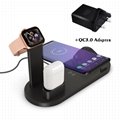 Wireless Charging Station Qi Certified Wireless Charger Stand for phone watches