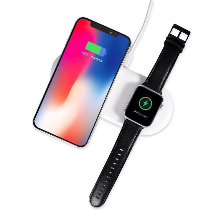 2 in 1 Dual Wireless Charger Pad for both phone and iphone watch 4