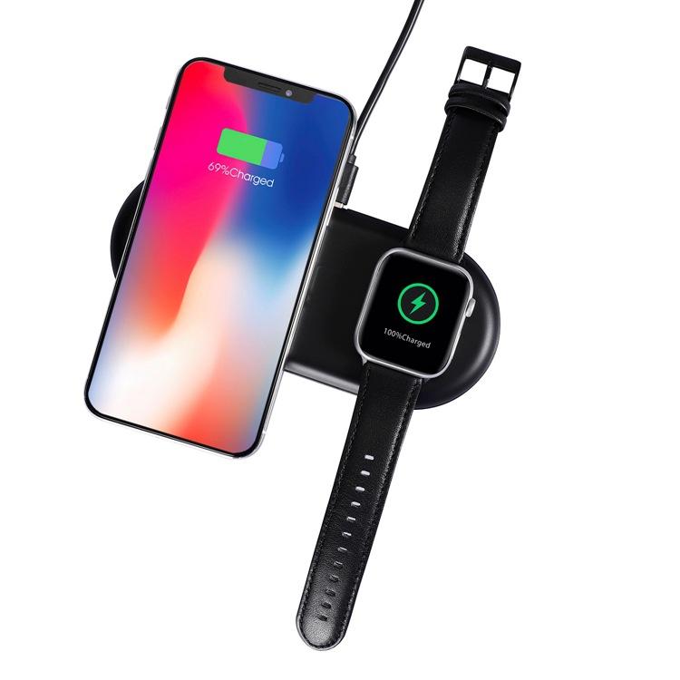 2 in 1 Dual Wireless Charger Pad for both phone and iphone watch