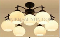 ROUND WHITE PENDANT LAMP 7 HEADS INDOOR LIGHTING