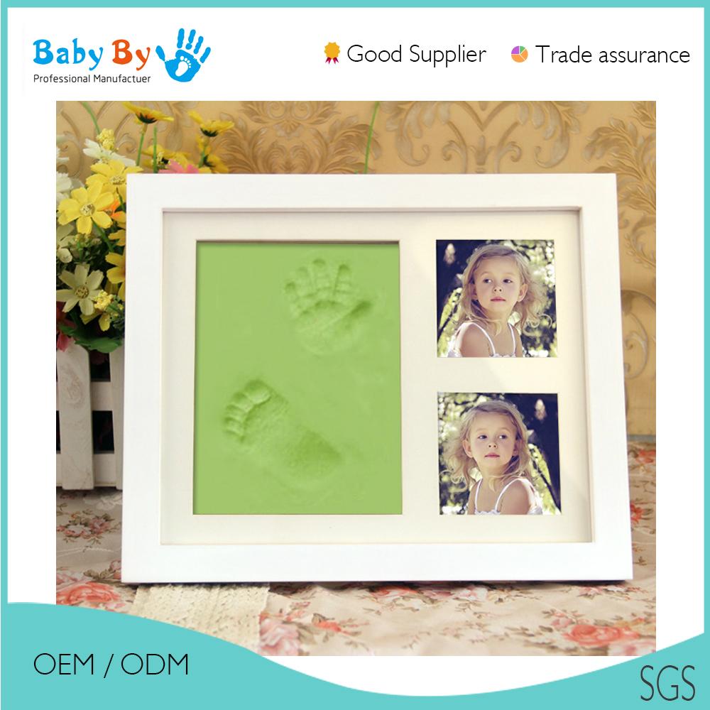 Factury supply direct baby footprint and handprint frame clay kit for newborn 4