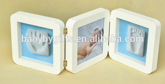 Baby souvenir - baby photo frame with footprint&amp;handprint / baby photo frame