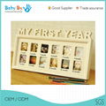 2016 New compact size resin 12 month baby clay photo frame 1