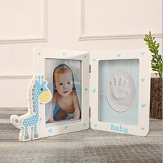 2016 Christmas New white wood baby handprint and footprint frame kit