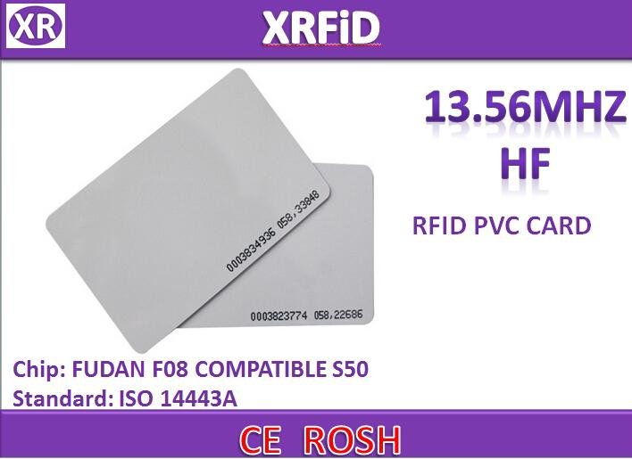 RFID passive card XRCARD-RFID BLANK CARD compatible s50 f08 chip .13.56MHZ Card