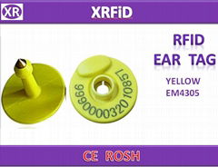 ISO11784/5 RFID animal ear tag EM4305 FDX-B 134.2khz for Pig Animal Tracking