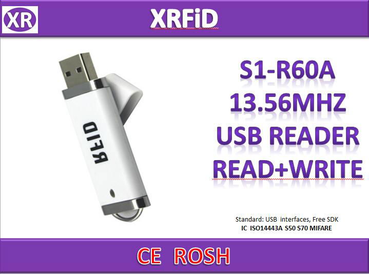 S1-W60A-ISO14443A READ WRITE Reader With Free SDK USB mini Reader