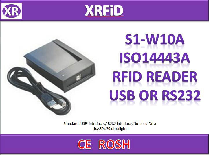 S1 W10A ISO14443A RFID READER USB OR RS232 INTERFACE WITH FREE SDK 4