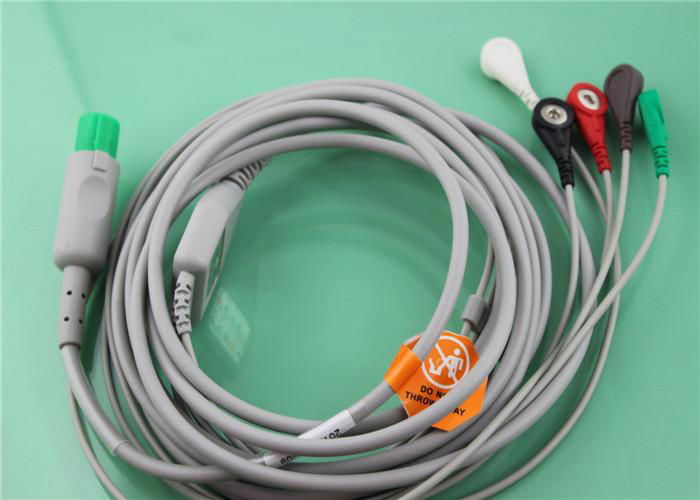 Professional 3 Lead Ecg Cable , 5 Lead Ecg Cable TPU Cable Material 3