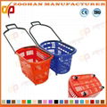 Popular Plastic Supemarket Shopping Basket with Wheels  1