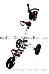 Founders Club 2016 Qwik Fold 3.5 3 Wheel Golf Push Pull Cart Trolley 