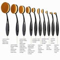 2016 fasihonable 10pcs Oval makeup brush set 1