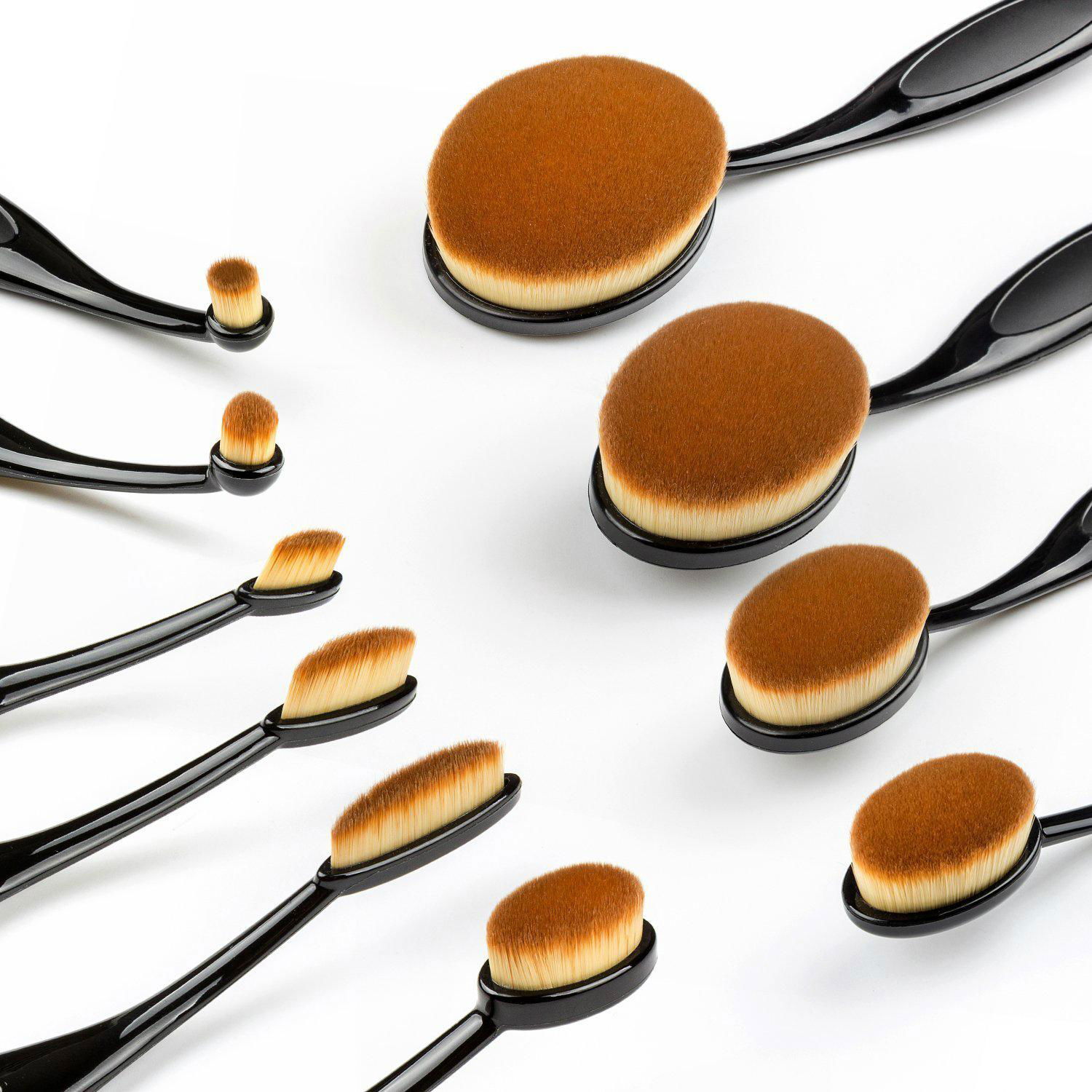 2016 fasihonable 10pcs Oval makeup brush set 2