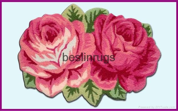 chinese handmade rose design rug 4