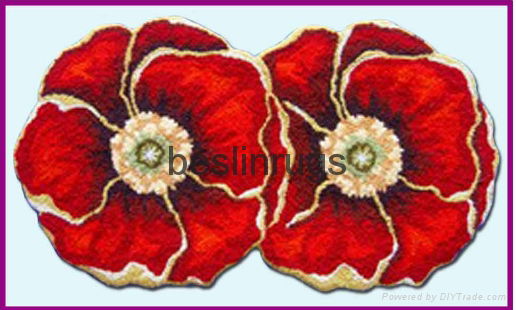 handmade flower design rug 4