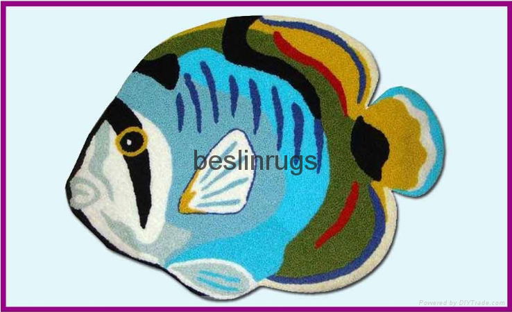 handmade fish design rug 2