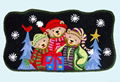 handmade christmas design floor mat