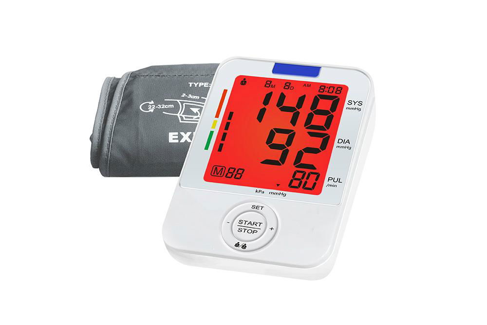 Auto digital upper arm blood pressure BP monitor heart beat meter large cuffs 2