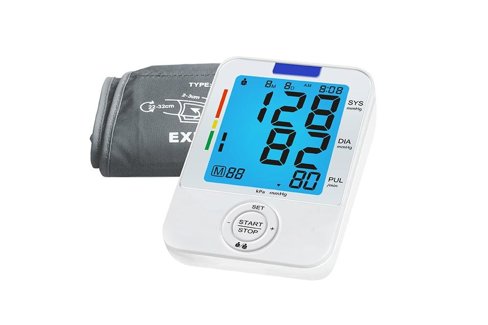 Auto digital upper arm blood pressure BP monitor heart beat meter large cuffs 4