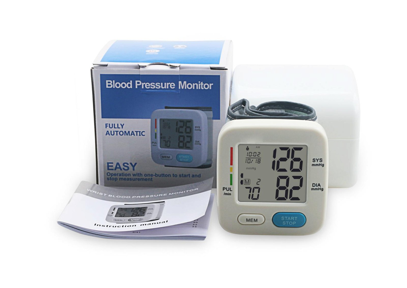 Auto digital upper arm blood pressure BP monitor heart beat meter large cuffsFul 5