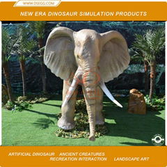 Decoration Artificial Life Size Animatronic Large Elephant Statues