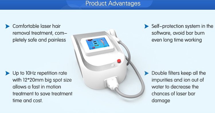 Most effective 808nm diode professional spa use portable laser hair removal mach 3