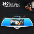 5 inch 360 car rearview mirror camera driver recorder DV-H2 hd1080P car dvr came 2