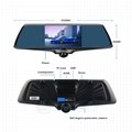 5 inch 360 degree panoramic rearview mirror DV-H2 manual dual camera car dvr  2
