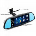 7.0 inch Android 4.4 system rearview mirror Bluetooth gps navigation dual camera 2