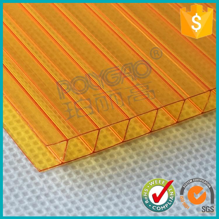 8mm twin wall colored cheap lexan hollow polycarbonate sheet price