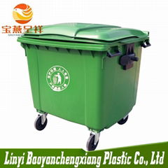 1100 liter Plastic waste bin Large Outdoor Garbage bin/can trash can with lid