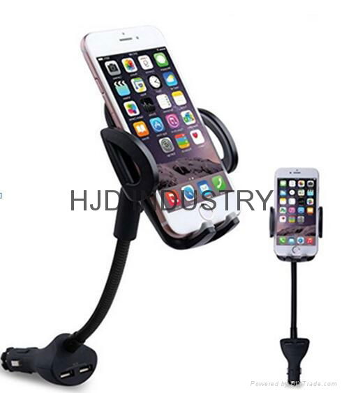 Smartphone holder with Dual USB charger