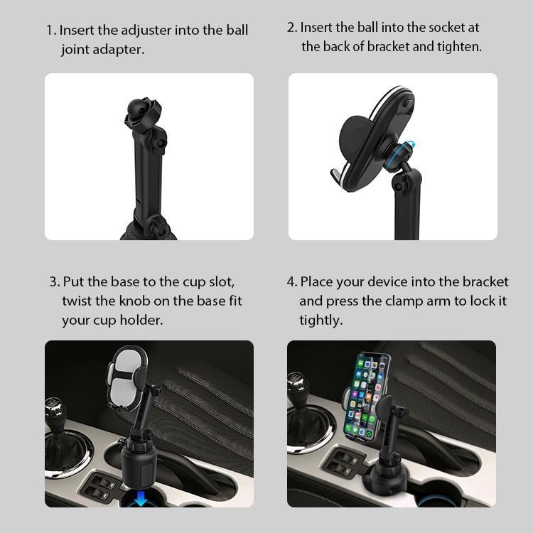  Long Arm and 360 degree Rotation Car Cup Phone Holder 5