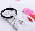 Hot Sale PU Bracelet Fashion Men And Women Woven Leather Bracelet Diamond Bead  