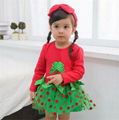 Christmas Children's Dress Christmas Tree Wave Point Long Sleeved Dress Autumn 1