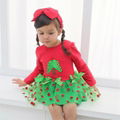 Christmas Children's Dress Christmas Tree Wave Point Long Sleeved Dress Autumn 4