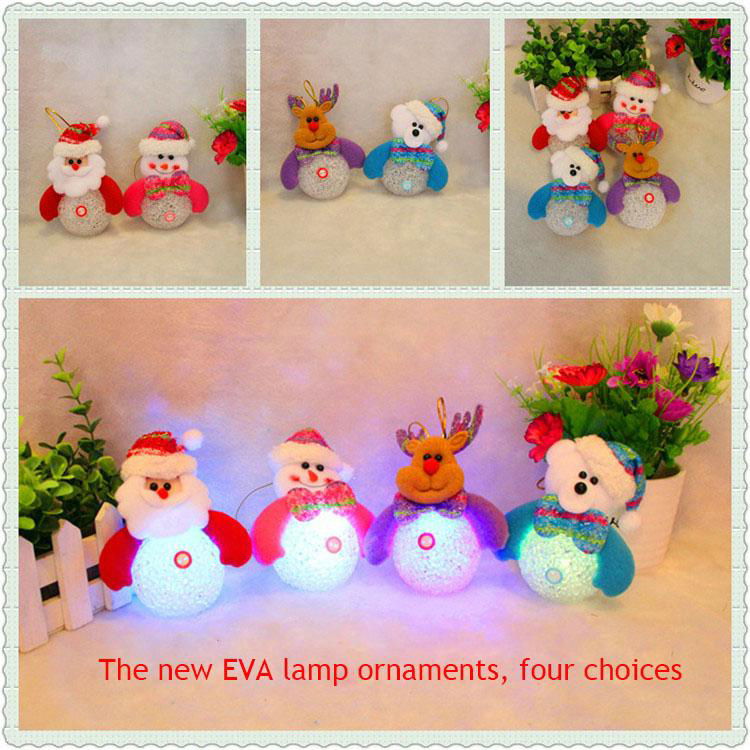 Christmas Tree Ornaments LED Luminous Snowman Night Light Decoration Products 3