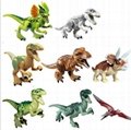 侏羅紀恐龍拼裝小積木袋莊儿童樂園益智創意玩具